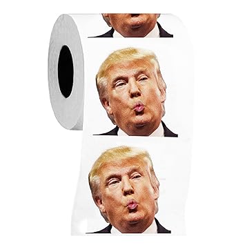 Donald Trump Toilet Paper Roll | Full Color Image | Funny Novelty Gag TP For Democrats & Republicans | 3 Ply Toilet Tissue 200 Sheets Per Roll | Hilarious Political Gift