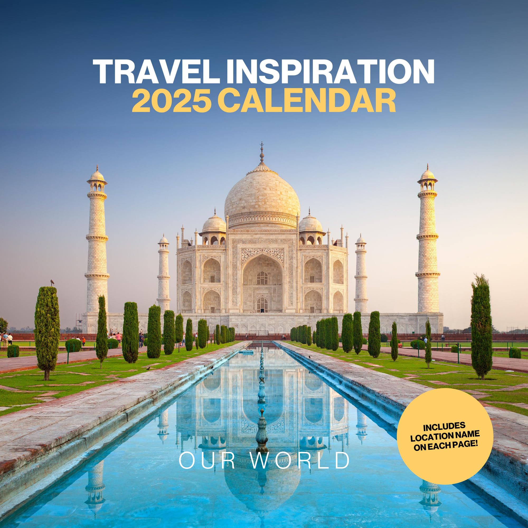 Photo 1 of Travel Inspiration Travel Calendar 2025 - Large 12 Month Wanderlust Calendar 2025 - Month to View Wall Planner Made by Our World