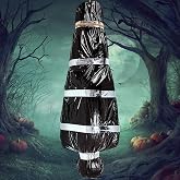 5FT Dead Body in Bag Halloween Prop Hanging Fake Corpse Outdoor Decorations | Life-Size Inflatable Human Dead Body in Black Bag, Upside Down Halloween Decor for Haunted House, Indoor Outdoor Yard Display