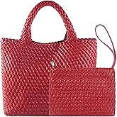 JINMANXUE Fashion Woven Bag Shopper Bag Travel Handbags and Purses Women Tote Bag Large Capacity Shoulder Bags