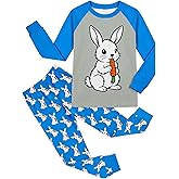 2 Piece Boys Pajamas Kids Long Sleeve Top and Pants Pajamas Pjs Sleepwear Set for Toddler Little Boys 3-10 Years
