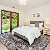 Domitapis Area Rug 8×10, Large Vintage Boho Rug,Ultra-Soft Low Pile, Washable, Non Slip,Stain Resistant, Printed Carpet for L