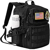 flipfit 9L Mini Tactical Backpack Small Military Gym Bag for Men Women Molle Daypack Camping Backpack with Patch(Black)