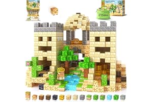 Gooidea Large Magnetic Blocks Kids Toys, Sensory Learning Toys, Mine Magworld Building Craft, Desert Construction Set, 1“ Magnetic Building Cubes, Game Gift for 3+ Year Old Boys Girls