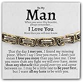 Love You This Much Steel Twist Bracelet for Him - Birthday & Wedding Gift for Husband, Boyfriend, or Fiance