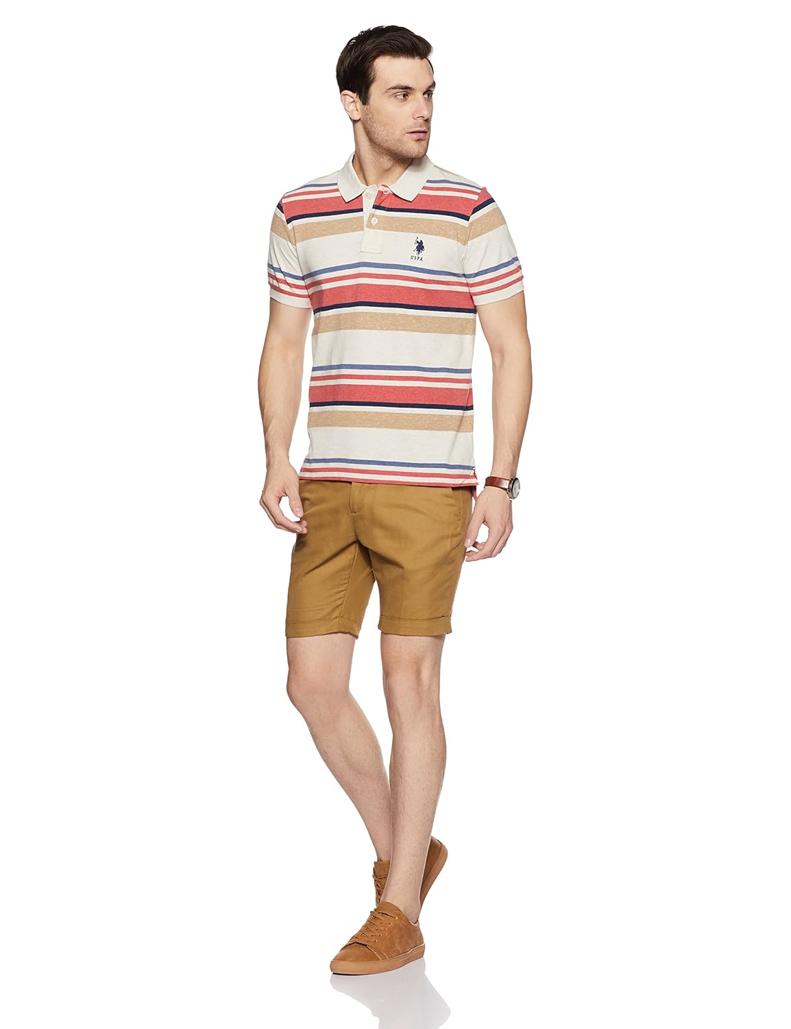 us polo association men's striped regular fit polo