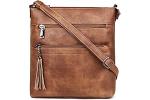 MASINTOR Crossbody Purses for Women, Multi Pocket Casual Crossbody Bag, Adjustable Strap Shoulder Bag with Tassel