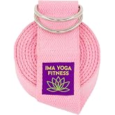 Extra-Wide 2 Inch Cotton Yoga Strap: Stretching, Physical Therapy, Exercise | Slip-free steel D-rings; adjustable; non-slip; 8 &amp; 10 ft lengths; storage bag + e-book; hamstring &amp; legs; flexibility &amp; rehab