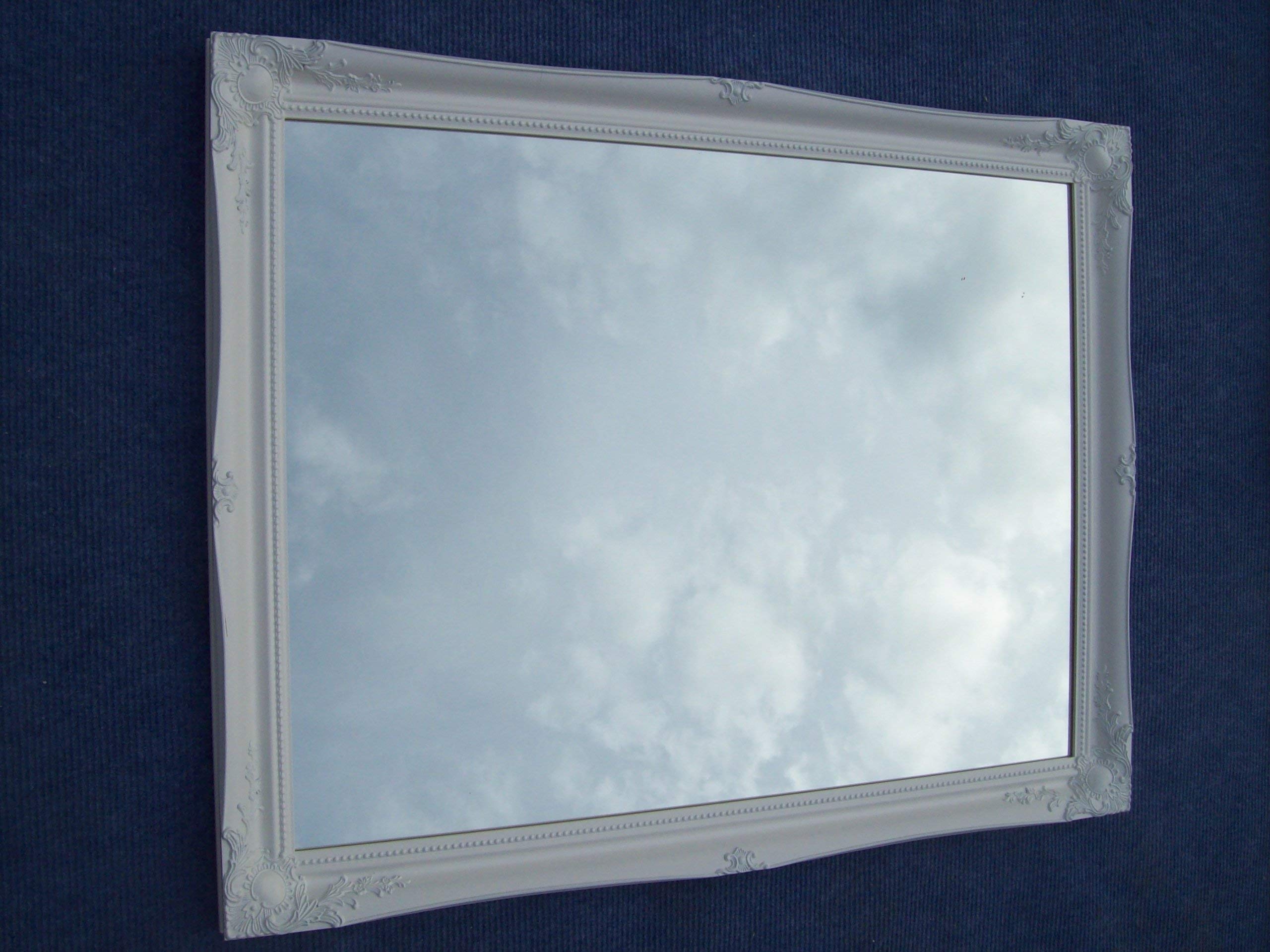 FRAMES BY POST White Extra Large Shabby Chic Antique Style MIRROR-30" X 42" Overall Size (75cm X 105cm), Wood,829117160-3