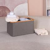 efluky 60L Foldable Bamboo Laundry Basket Collapsible Storage view 3