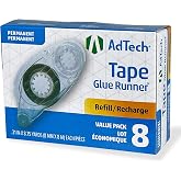 AdTech 05674 Permanent Crafter's Tape Refills, Pack of 8, Clear