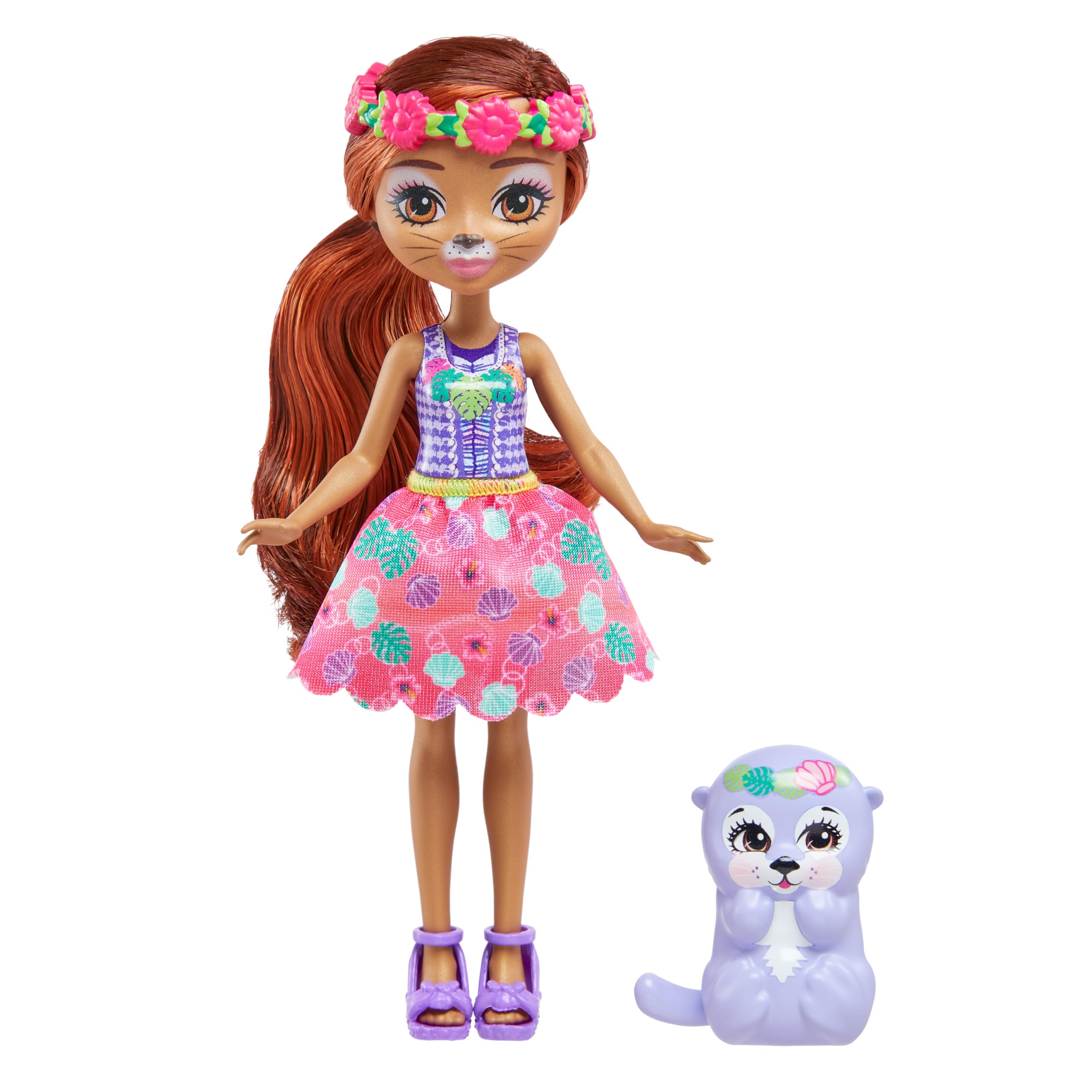 Enchantimals Sunshine Beach Otter Doll & Pet Bestie with Deluxe Styling Hair, Animal Toy Features Colorful Fashions, HXB98