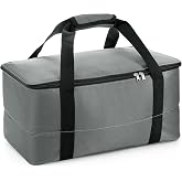 YOUEON Bongo Drum Bag with Carrying Grip, 18 Inch Standard Size Padded Bongo Gig Bag Bass Drum Case with Dense Protective Interior Padding, Grey