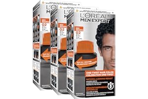 L'Oréal Paris Men Expert One Twist Hair Dye, Black Hair Dye, Quick Grey Coverage & Natural-looking Results in 5 minutes, Ammo