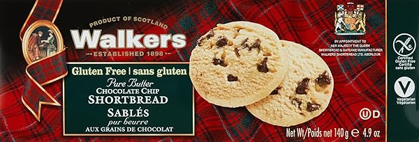 WALKER’S SHORTBREAD GLUTEN FREE CHOCOLATE CHIP COOKIES, ALL-BUTTER...