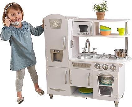 Amazon Com Kidkraft Vintage Kitchen White Toys Games