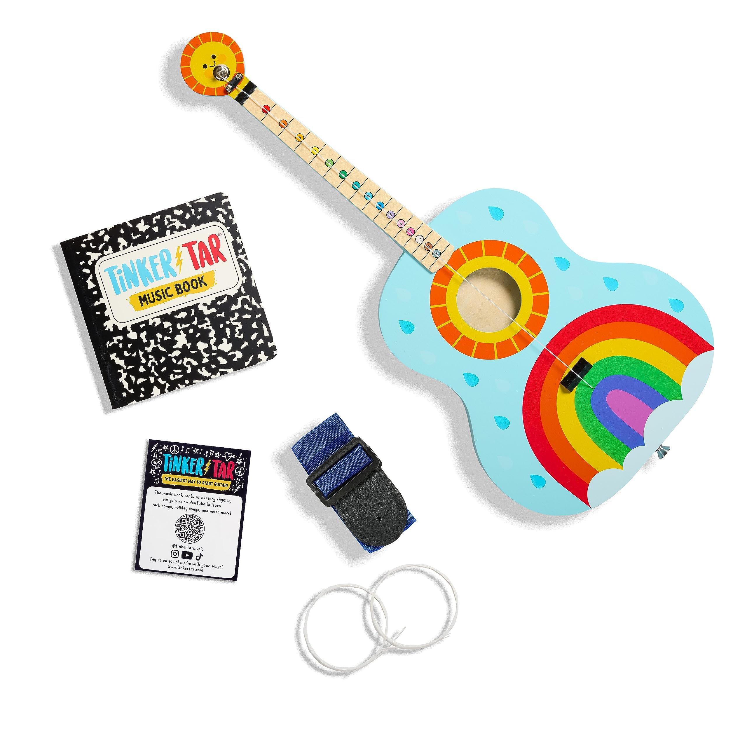 Photo 1 of TinkerTar - Rainbow Acoustic Guitar - The Easiest Way to Start and Learn Guitar - 1 Stringed Toy Instrument for Kids Perfect Intro to Music for Young Kids Ages 3 and up - from Buffalo Games