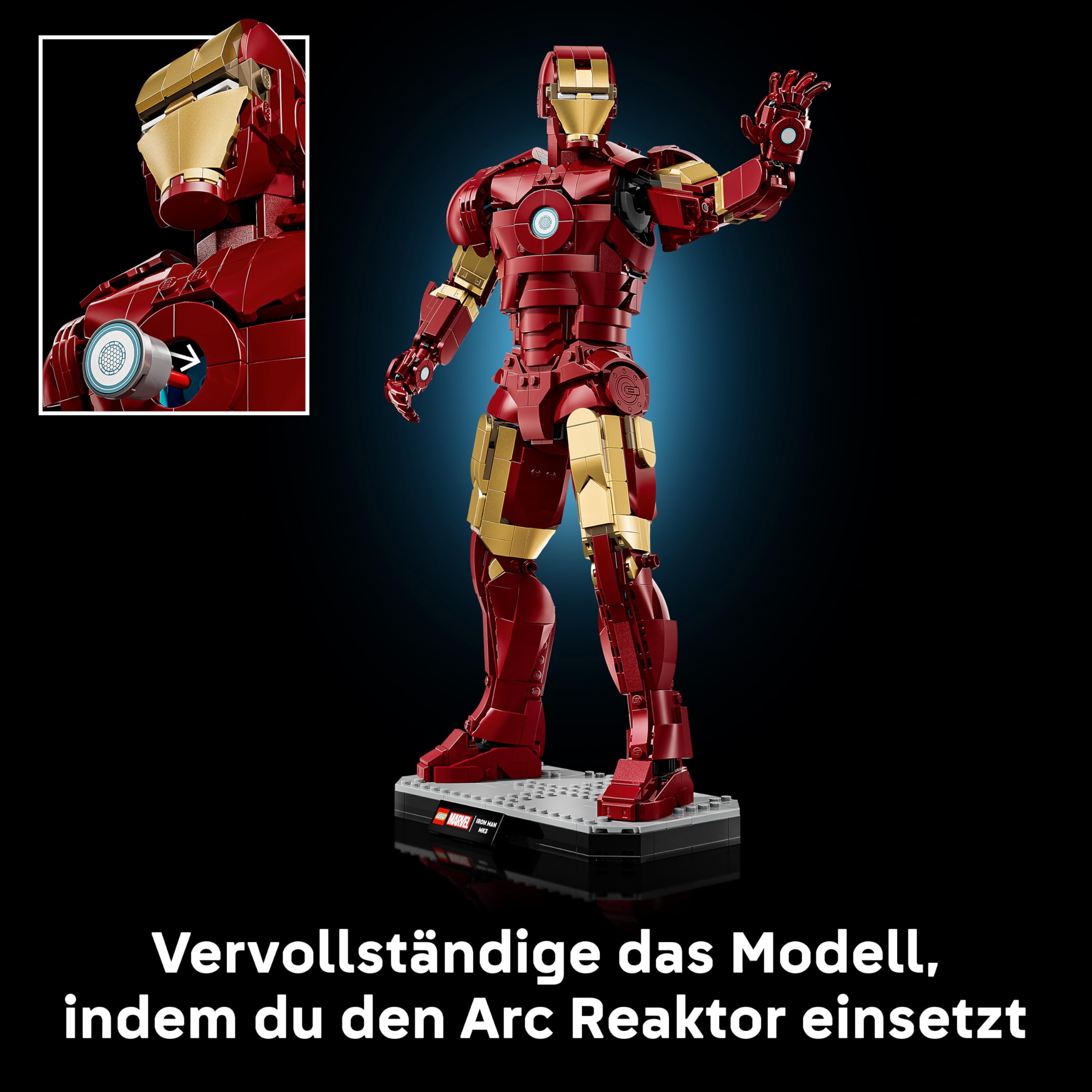 LEGO | Marvel Iron Man Mark 3 Sammleredition - Avengers Bauset für Erwachsene - Modellbau mit Minifigur, Ständer und Namensschild - Kreatives Geschenk für Männer, Frauen und Allen Fans - 76344 6