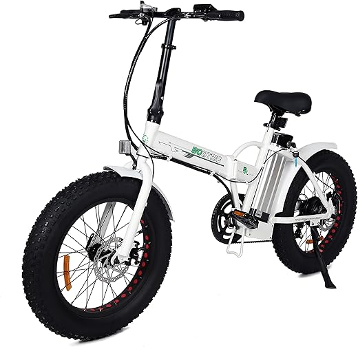 ECOTRIC 20" New Fat Tire Folding Electric Bike Beach Snow Bicycle ebike 500W Electric Moped Electric Mountain Bicycles … (White and Black)