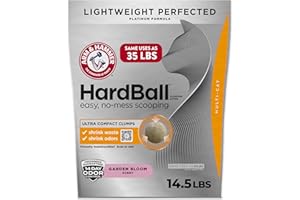 ARM & Hammer Hardball Lightweight Platinum Multi-Cat Clumping Cat Litter Odor Control, Easy No-Mess Scooping, Garden Bloom Scent, 14.5 Lbs.