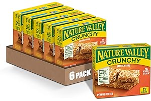 Nature Valley Crunchy Granola Bars, Peanut Butter, 8.94 oz, 12 Count (Pack of 6)
