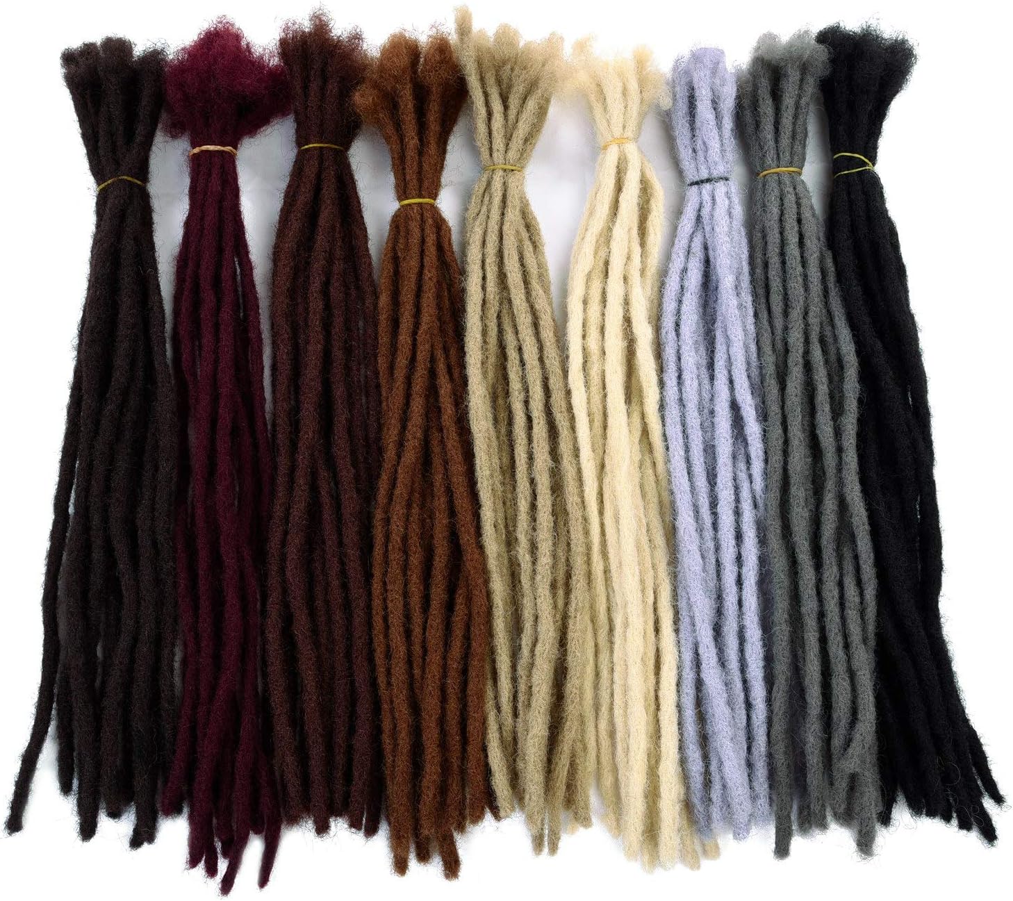 Kori Koli Handmade Dreadlocks Hair Extensions Black 20 inch Fashion Reggae Hair Hip-Hop Style 10 Strands/Pack Synthetic Braiding Hair For Men (HD20-1B)