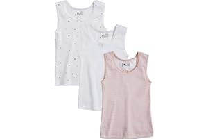 Sportoli Girls 3 Pack Cotton Tagless Cami White and Colored Tank Undershirts - Size 14-16