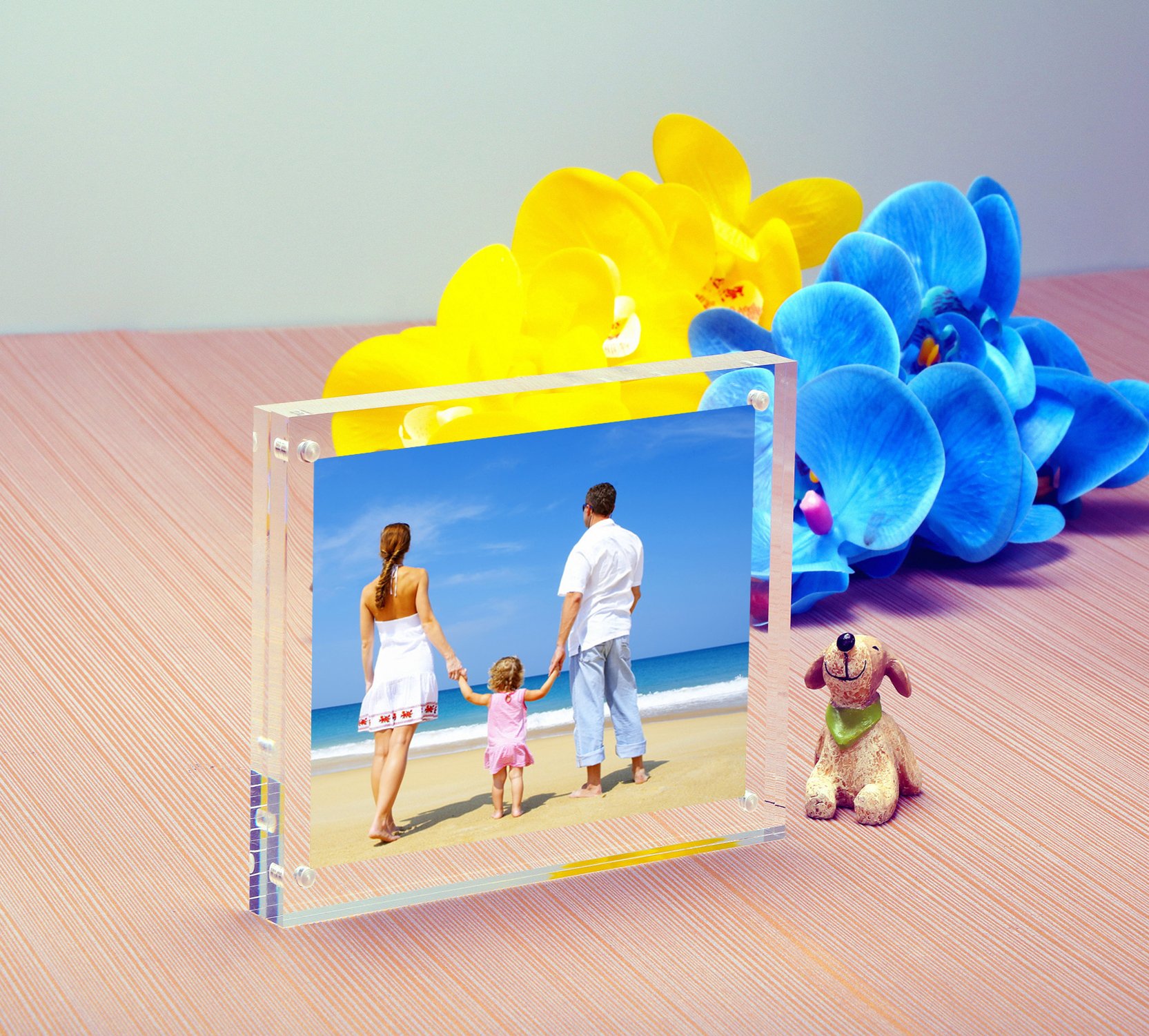 NIUBEE 5x5" Clear Acrylic Picture Frames 20 Thicker Blocks with Gift