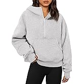 JULGIRL Women's Half-Zip Hoodie Casual Fleece Pullover with Pockets Oversized Fall Workout Sweatshirt