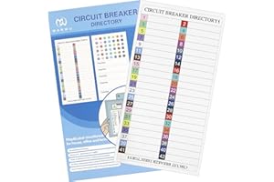 MANWU Circuit Breaker Directory Label Sticker Electric Fuse Panel Box Decal Color Code Circuit Breaker Box Waterproof with Adhesive Backing Organize (1 Set)