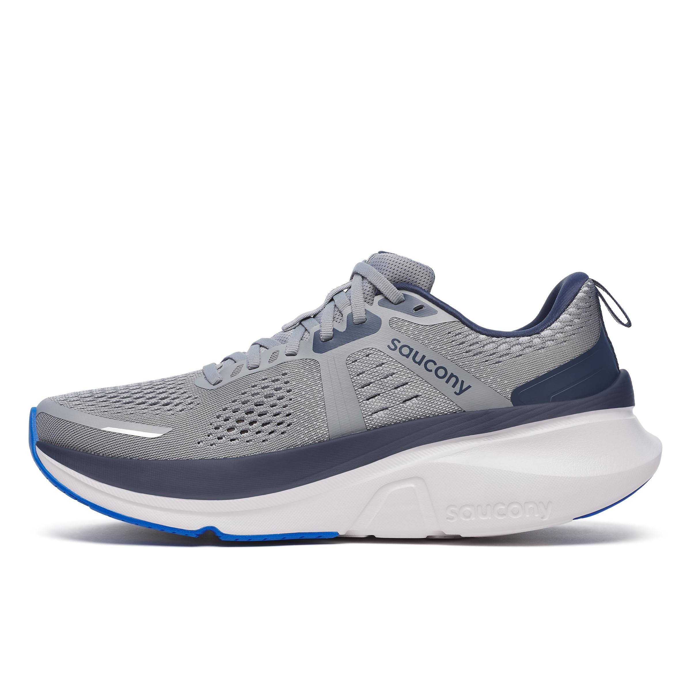 Saucony Men's Guide 18 Sneaker, Flint/Navy, 10.5