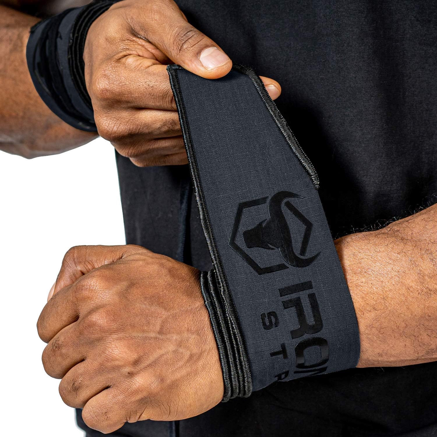Iron Bull Strength Wrist Wraps for Cross Training, Calisthenics, Olympic Weight Lifting and WOD Workouts - Adjustable Nylon Wrist Straps for All Wrist Sizes - for Men and Women (Black) : Sports & Outdoors