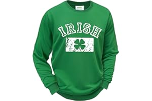 Arvilhill Mens St Patrick's Day Sweatshirt Long Sleeve Irish Shamrock Shirt (S-3XL)