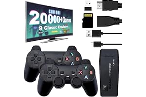 XUJXHH 2025 New Upgrade Retro Gaming Console - Retro Gaming Stick,Retro Game Console Built-in 20000+ Games&9 Classic Emulators,4K HDMI Output,Plug and Play Game Stick with 2 Controllers(64G)