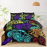 QOOMO Black Truck 7 Pieces Comforter Set Twin Size,Cars Bedding Set for Kids Teens Boys-Include 1 Comforter,1 Fitted Sheet,1 Flat Sheet,2 Printing Pillowcases and 2 Black Pillowcases
