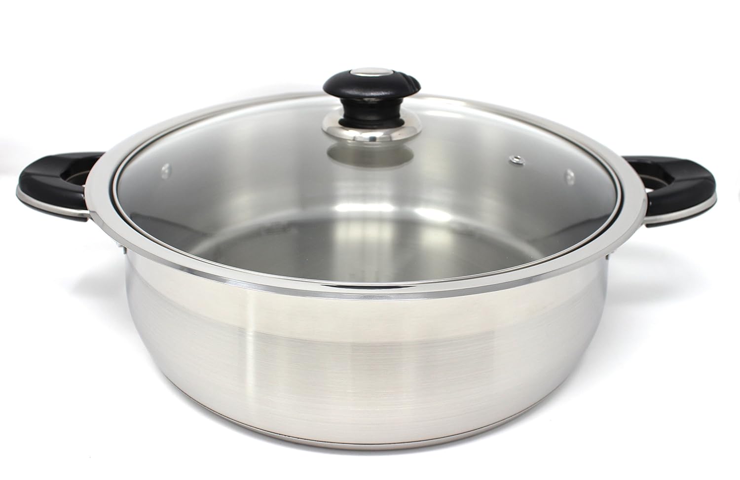 CONCORD Tri-Ply Stainless Steel Low Stock Pot Chicken Fryer (12 Quart)