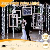 Ollny 200 LED Christmas Fairy Lights 20m Outdoor Waterproof 8 Modes Remote view 2