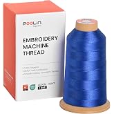 Poolin Polyester Machine Embroidery Thread 4000M 40WT Cobalt Blue 0299 | Smooth Feeding with Stable Tension for Clean, Consistent Stitching on Home and Commercial Embroidery Machines