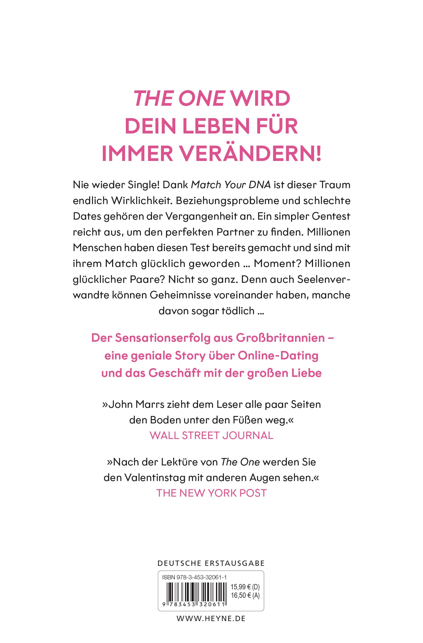 The One - Finde Dein Perfektes Match: Roman: Marrs, John: 9783453320611:  Amazon.com: Books