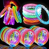 ailixinda 24 Pack Glow In The Dark LED Bracelets,Light Up Bracelets Glow Sticks,Birthday Carnival Neon Party Supplies for Kids Adults,Light up Toys Halloween Party Favors,8 Colors