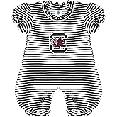 Creative Knitwear College Baby Striped Puff Sleeve Romper - Team Logo, Many Colors, for Girls (Newborn-12 Months)