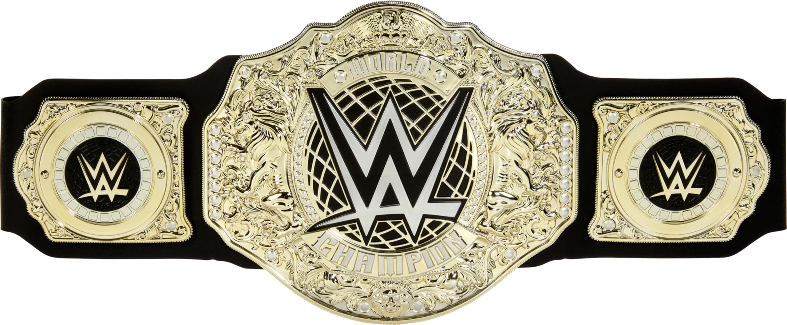 Título del campeonato WWE de Mattel, juego de rol y pieza de vestuario del campeonato mundial de peso pesado, cinturón similar al cuero de más de 3 pies