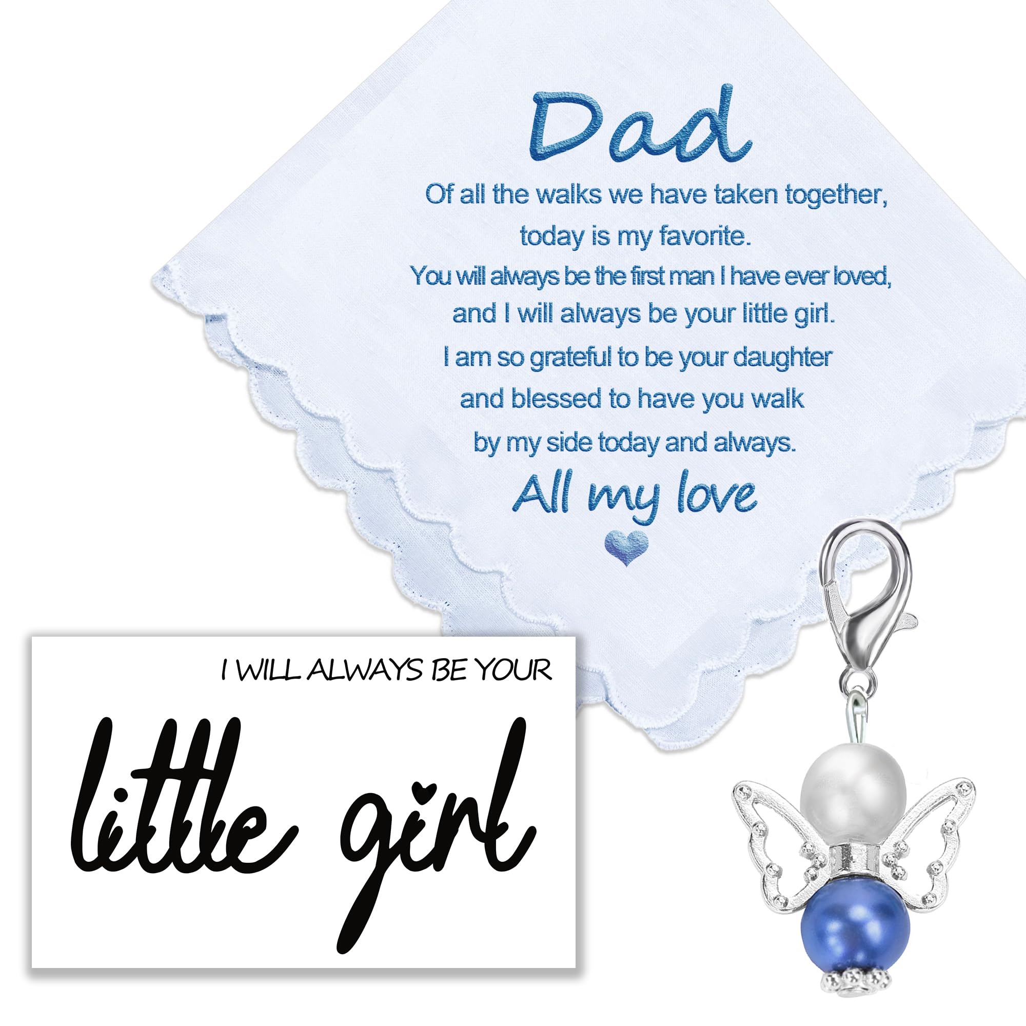 MKISHINE Father of the Bride Handkerchief Gifts Wedding Gift from Daughter, Parent of the Bride gift on Wedding Day, To My Parents Wedding Day Card