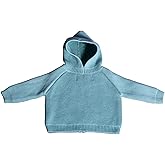 Rearview Basics Simple Sentiments Hooded Cotton Baby Sweater with Back Zipper Knitted Soft Easy On