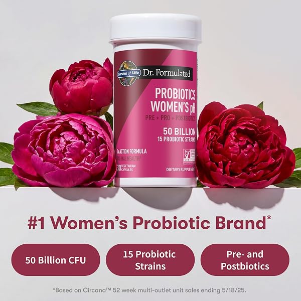 GARDEN OF LIFE, DR FORMULATED ONCE DAILY 3-IN-1 COMPLETE PREBIOTICS, POSTBIOTICS AND PROBIOTICS FOR WOMEN, PRE + PRO + POSTBIOTIC SUPPLEMENT FOR WOMEN’S DIGESTIVE, IMMUNE AND VAGINAL HEALTH, 30 DAY SUPPLY