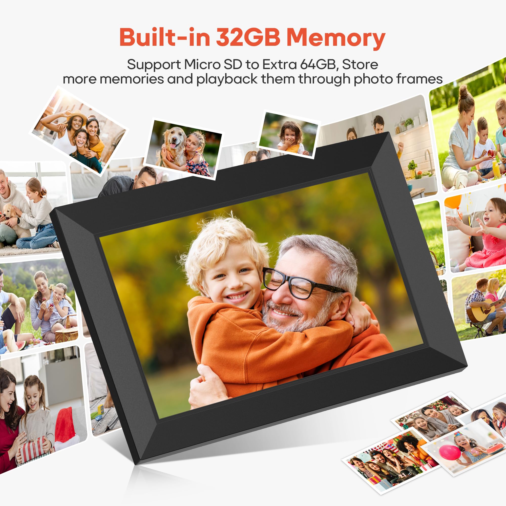 BIGASUO Digital Picture Frame, 10.1