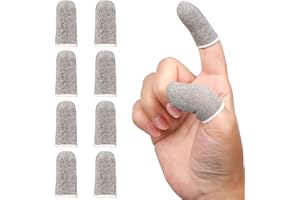 ENPOINT 10 Pack Anti-Sweat Mobile Gaming Finger Sleeves for Gaming, Smooth Thumb Covers, Breathable Finger Covers for Mobile Games,Phone Gaming Accessories, iPad Gaming Accessories, Light Grey