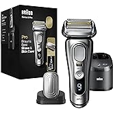 Braun Series 9 Pro 9487cc Electric Razor for Men, Wet & Dry, Rechargeable, Electric Shaver with Clean & Charge Station and Pr