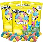 Easter Peeps Gummies, Marshmallow Flavored Bunnies and Chicks, Pack of 3 | Basket Stuffer Candy, Party Favor Treats, 3.75 Ounces