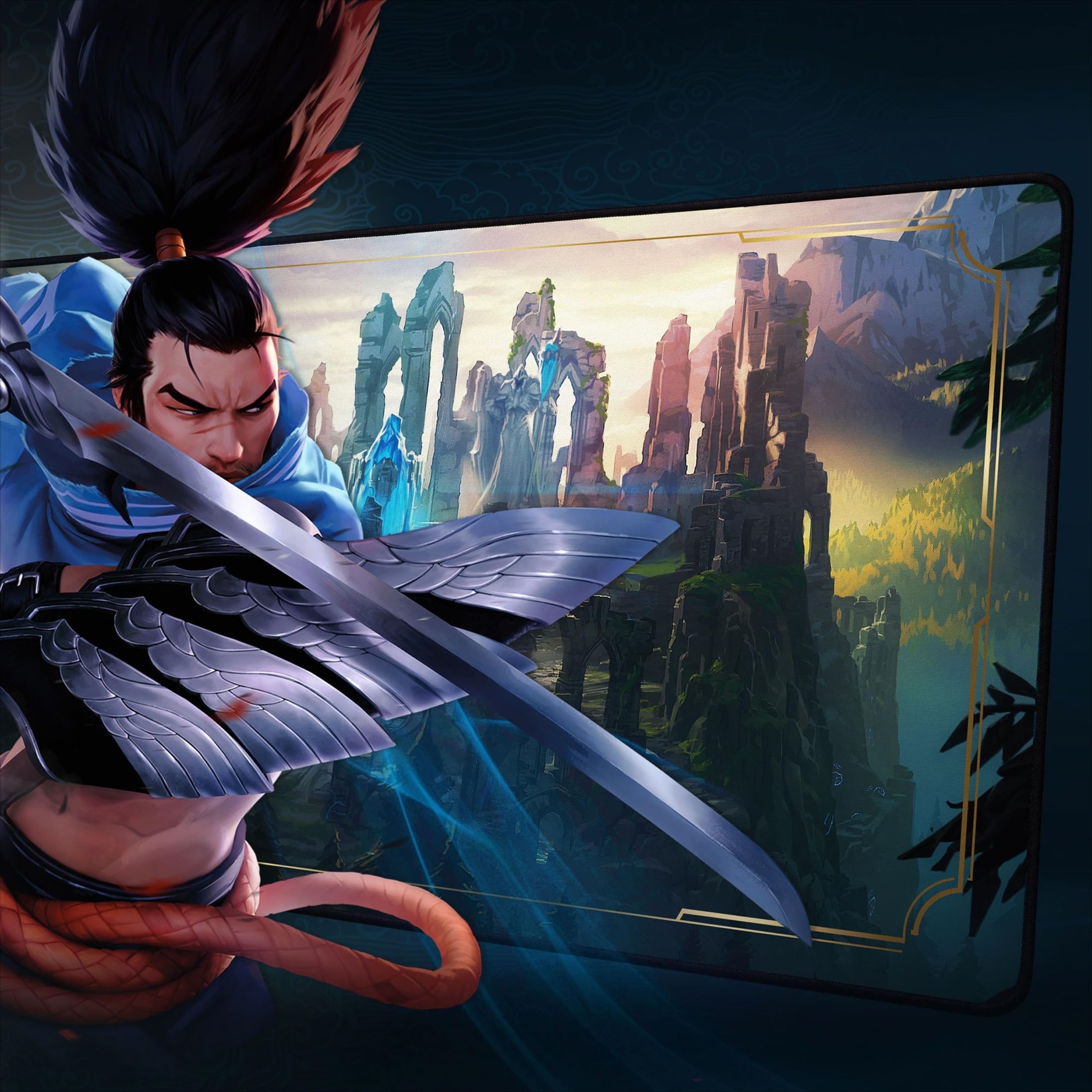 Logitech G840 XL Cloth Gaming Mouse Pad - 0.12 in Thin, Stable Rubber Base, Performance-Tuned Surface, Official League of Legends Edition